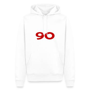 90. 90 YEARS. 90TH ANNIVERSARY. 90TH ANNIVERSARY. - Men’s Premium Organic Hoodie - white - Front - Nico (187cm)