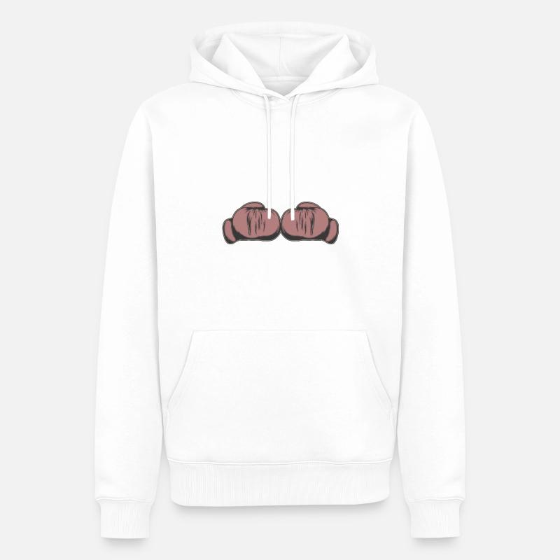 Boxe - Sweat à capuche Premium bio Homme - blanc