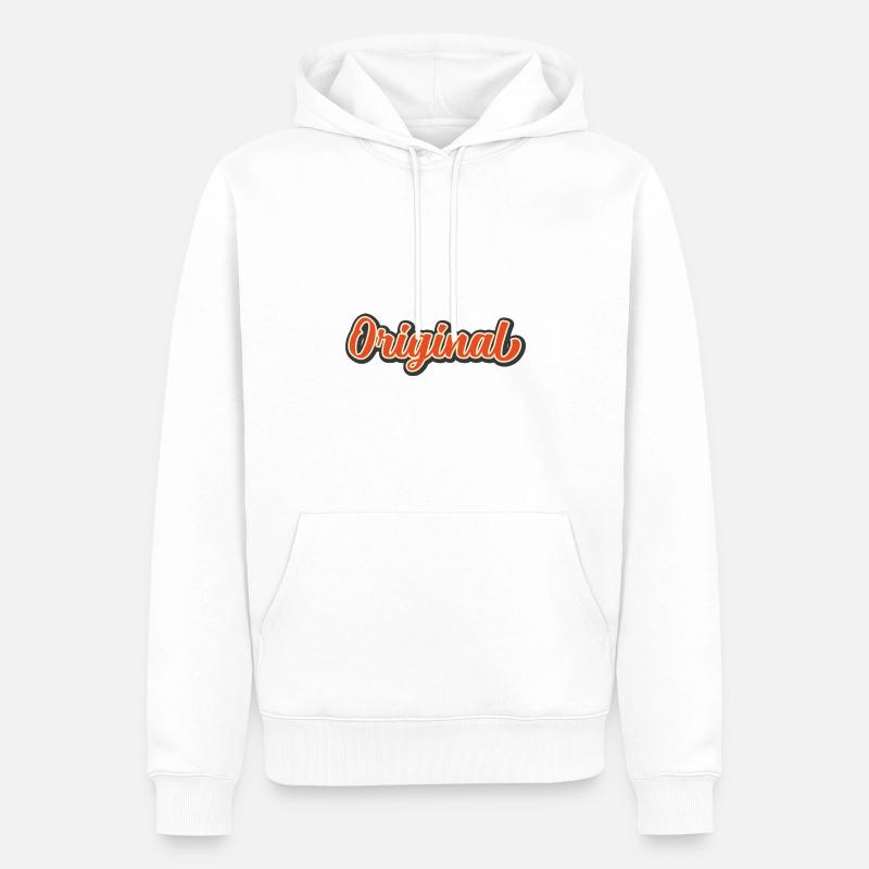 Langue source - Sweat à capuche Premium bio Homme - blanc