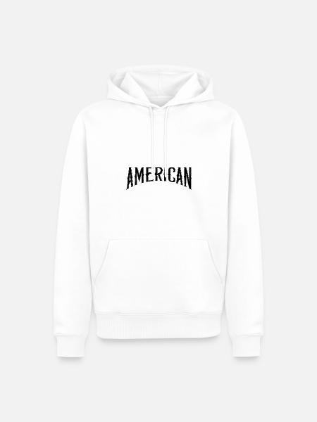Américain - Sweat à capuche Premium bio Homme - blanc
