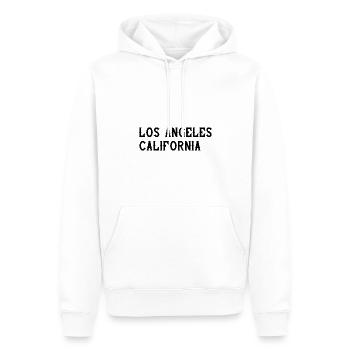 Los Angeles Californie - Sweat à capuche Premium bio Homme - blanc - Devant - Nico (187cm)