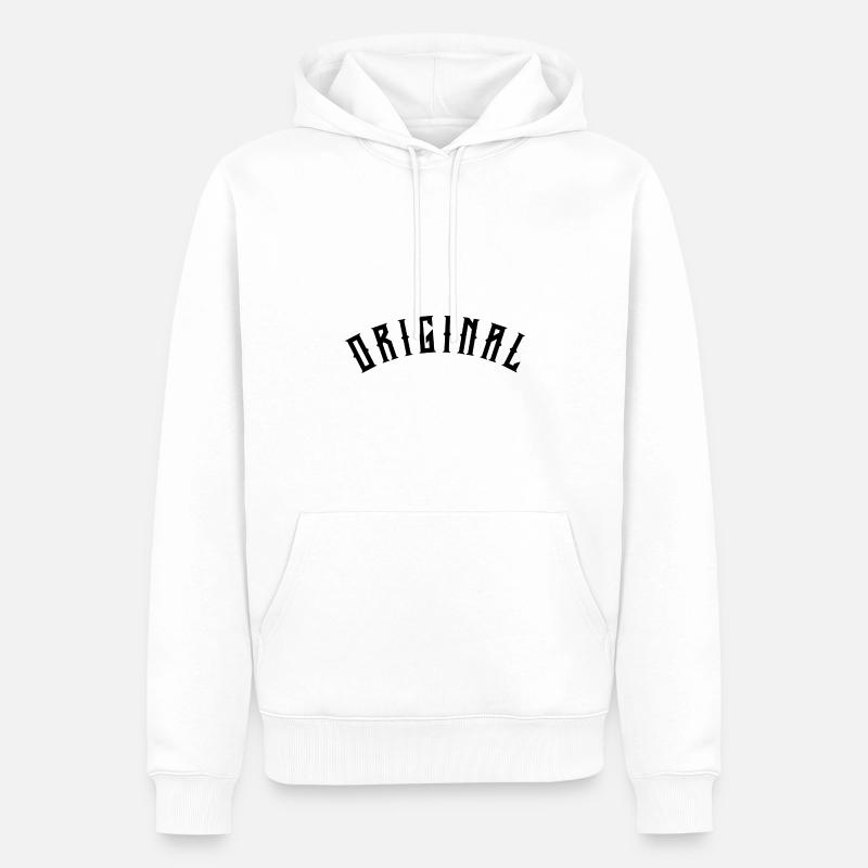 Langue source - Sweat à capuche Premium bio Homme - blanc