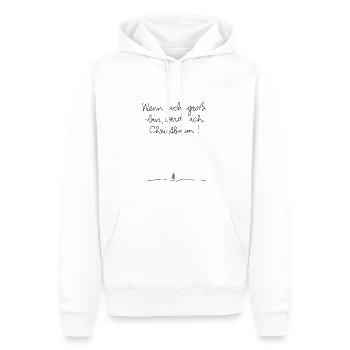 Wenn ich gross bin, werde ich Christbaum - Männer Premium Bio Hoodie - Weiß - Vorne - Nico (187cm)