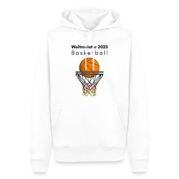 Weltmeister Basketball 2023 - Männer Premium Bio Hoodie - Weiß - Vorne - Nico (187cm)
