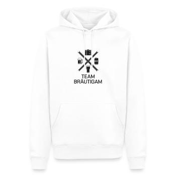 Team Bräutigam 🎩💍 - Männer Premium Bio Hoodie - Weiß - Vorne - Nico (187cm)