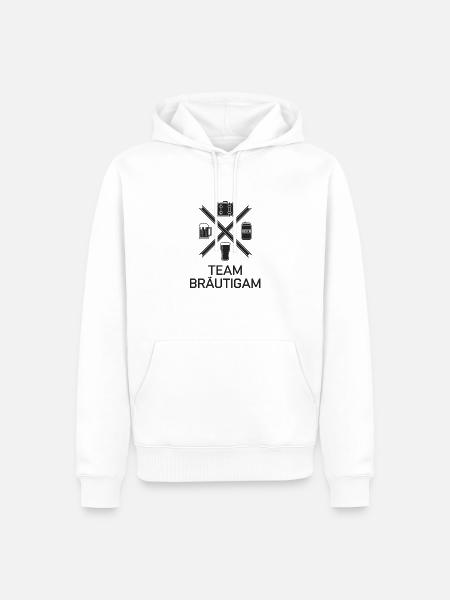 Team Bräutigam 🎩💍 - Männer Premium Bio Hoodie - Weiß