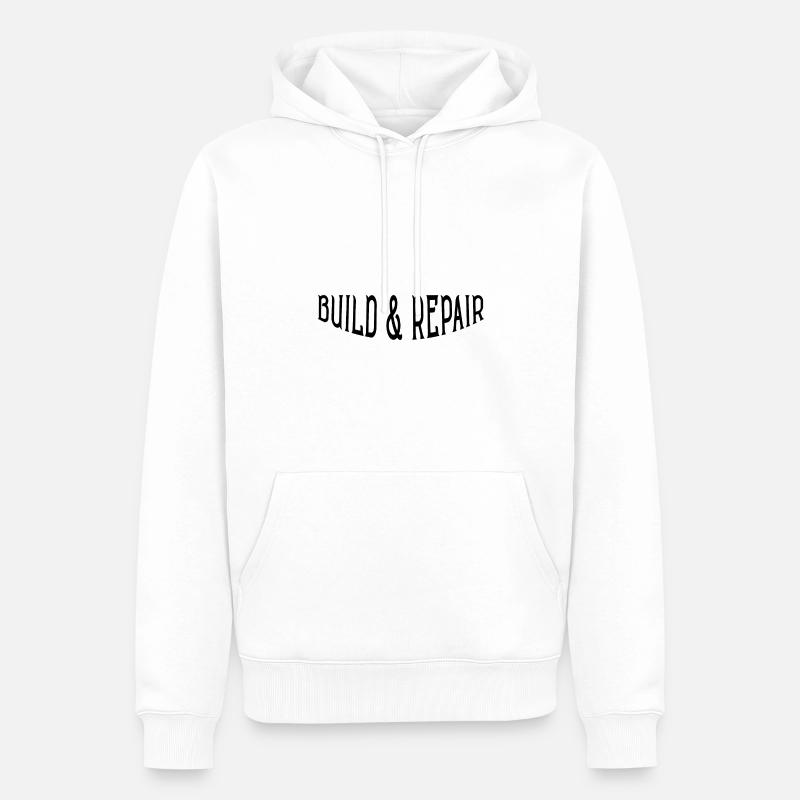 Construction et réparation - Sweat à capuche Premium bio Homme - blanc