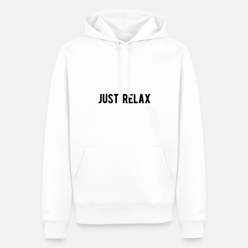 Détendez-vous simplement - Sweat à capuche Premium bio Homme - blanc