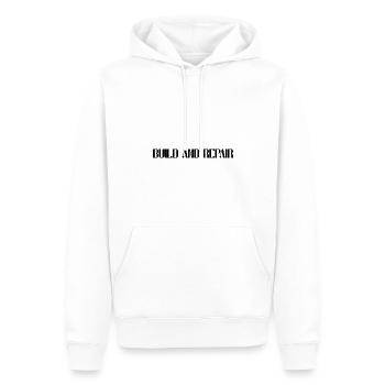 Build and Repair - Männer Premium Bio Hoodie - Weiß - Vorne - Nico (187cm)