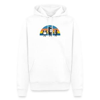 Retro Diskette Videokassette Audiokassette Foto - Männer Premium Bio Hoodie - Weiß - Vorne - Nico (187cm)