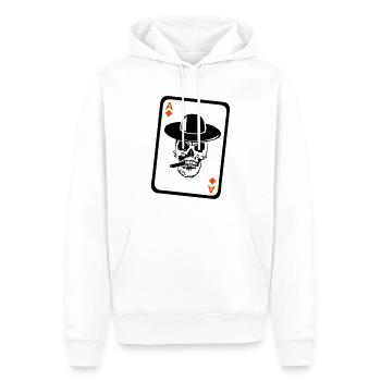 poker tete de mort as skull carte - Sweat à capuche Premium bio Homme - blanc - Devant - Nico (187cm)