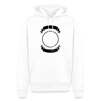 Symbole Cercle Bannière Vintage Ruban Ornement - Sweat à capuche Premium bio Homme - blanc - Devant - Nico (187cm)