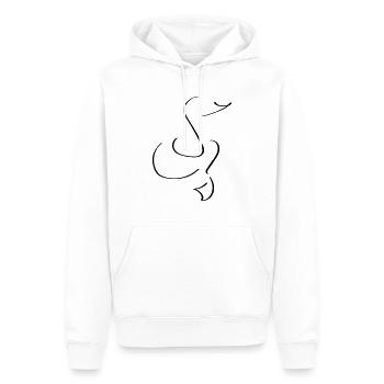 Duck Line Art - Minimalist - Men’s Premium Organic Hoodie - white - Front - Nico (187cm)