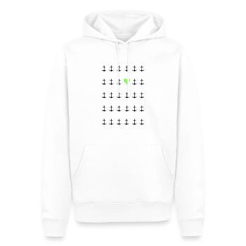 Beaucoup d’amour et encore l’ancre de mer - Sweat à capuche Premium bio Homme - blanc - Devant - Nico (187cm)