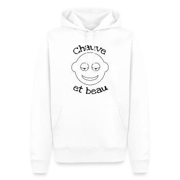 Chauve et beau - Sweat à capuche Premium bio Homme - blanc - Devant - Nico (187cm)