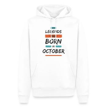 Legends are born in october 2023 edition - Men’s Premium Organic Hoodie - white - Front - Nico (187cm)