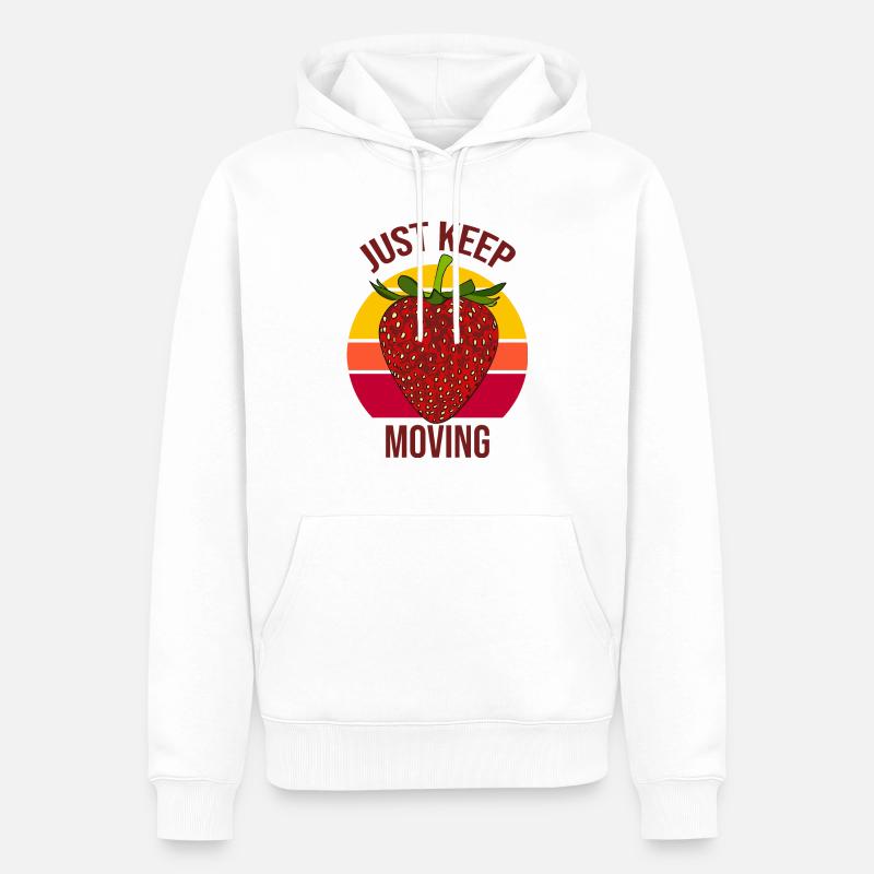 Continuez simplement à bouger - Sweat à capuche Premium bio Homme - blanc