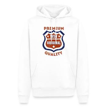 Qualité premium 1954 - Sweat à capuche Premium bio Homme - blanc - Devant - Nico (187cm)