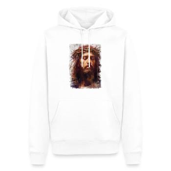 Jésus Bible Religion Chrétienne Croix Chrétienne Chrétienne - Sweat à capuche Premium bio Homme - blanc - Devant - Nico (187cm)