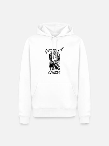 QUEEN OF CHAOS - Men’s Premium Organic Hoodie - white