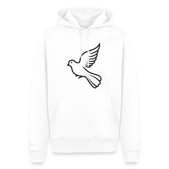 Taube - Männer Premium Bio Hoodie - Weiß - Vorne - Nico (187cm)