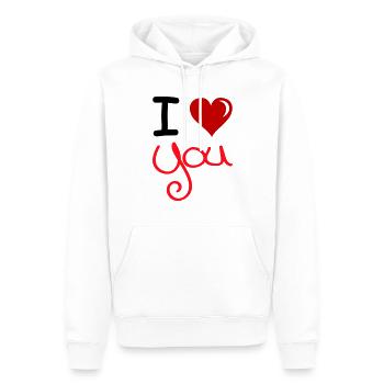 i love you 2 - Männer Premium Bio Hoodie - Weiß - Vorne - Nico (187cm)
