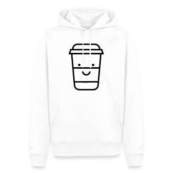 Kaffeebecher - Männer Premium Bio Hoodie - Weiß - Vorne - Nico (187cm)