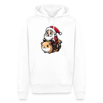 Hamster Père Noël dessin animé - Sweat à capuche Premium bio Homme - blanc - Devant - Nico (187cm)