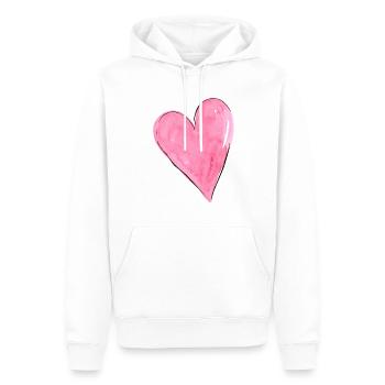 Herz Rosa - Männer Premium Bio Hoodie - Weiß - Vorne - Nico (187cm)