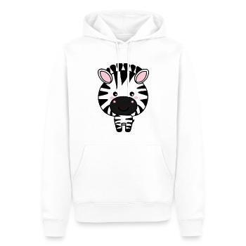 Süßes Kawaii Zebra - Bezauberndes Tierdesign - Männer Premium Bio Hoodie - Weiß - Vorne - Nico (187cm)