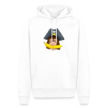 Gehender BANANEN-Piratenschimpanse - Männer Premium Bio Hoodie - Weiß - Vorne - Nico (187cm)