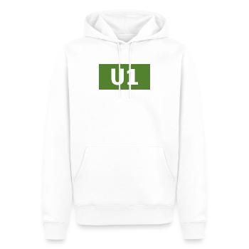 UBahn Linie München U1 ÖPNV Geschenk - Männer Premium Bio Hoodie - Weiß - Vorne - Nico (187cm)