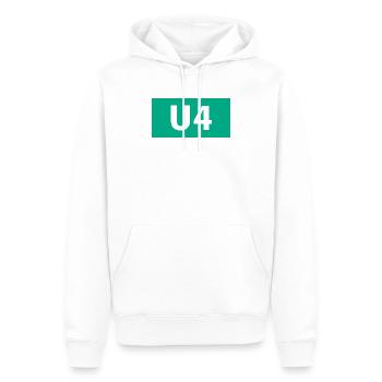 UBahn Linie München U4 ÖPNV Geschenk - Männer Premium Bio Hoodie - Weiß - Vorne - Nico (187cm)