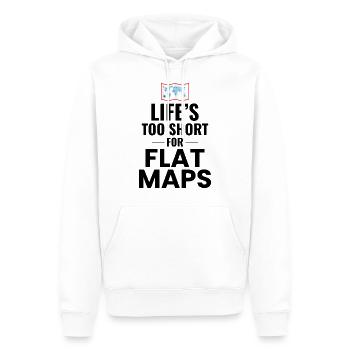 Das Leben ist zu kurz für flache Karten Weltkarte GIS - Männer Premium Bio Hoodie - Weiß - Vorne - Nico (187cm)
