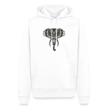 Éléphant Zentangle - Sweat à capuche Premium bio Homme - blanc - Devant - Nico (187cm)