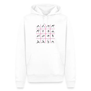 Yoga - Männer Premium Bio Hoodie - Weiß - Vorne - Nico (187cm)