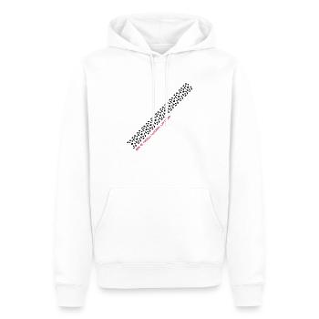 Mountainbike Reifen "Bike now, work later" - Männer Premium Bio Hoodie - Weiß - Vorne - Nico (187cm)