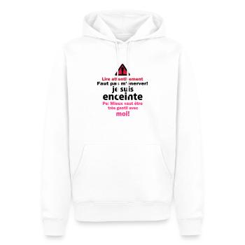 Faut pas m'énerver! - Sweat à capuche Premium bio Homme - blanc - Devant - Nico (187cm)
