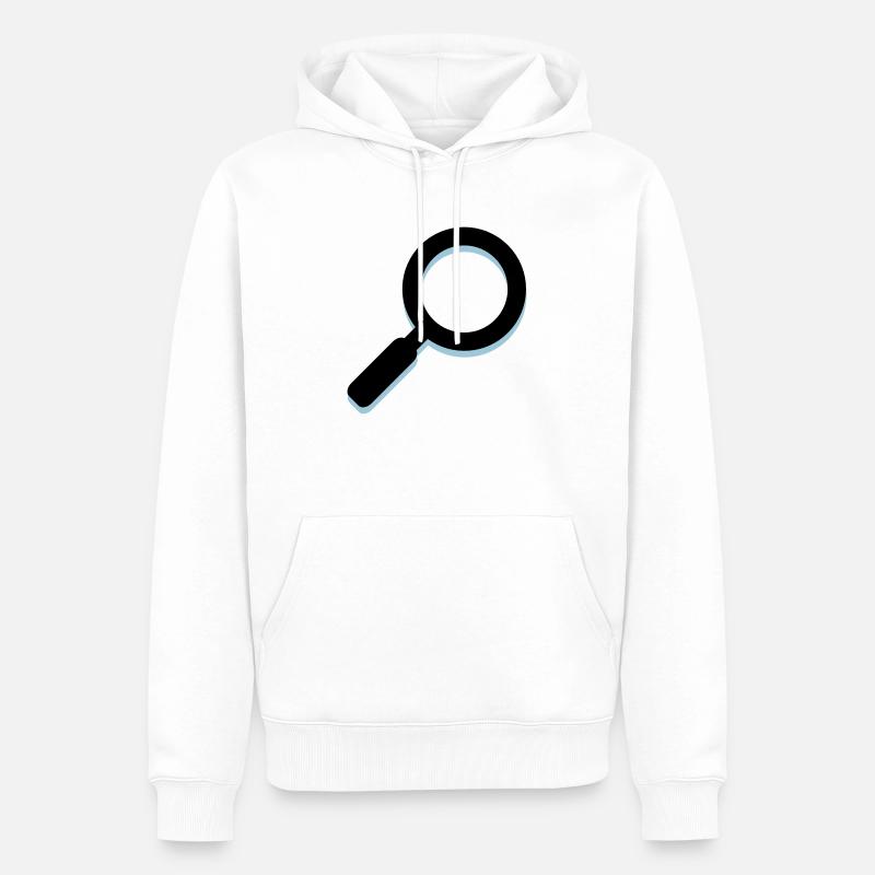 loupe - Sweat à capuche Premium bio Homme - blanc
