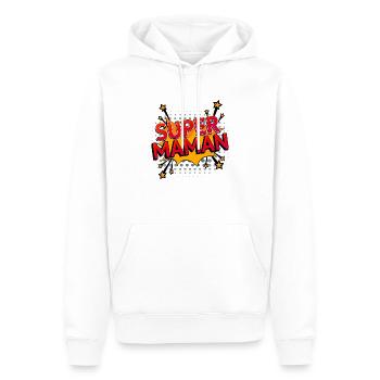 Super maman BD - Sweat à capuche Premium bio Homme - blanc - Devant - Nico (187cm)