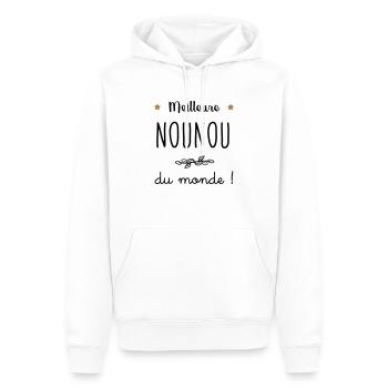 Meilleure Nounou du monde vecteur - Sweat à capuche Premium bio Homme - blanc - Devant - Nico (187cm)
