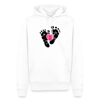 Baby Füße - Schwangerschaft - Geburt - Mutter-Herz - Männer Premium Bio Hoodie - Weiß - Vorne - Nico (187cm)