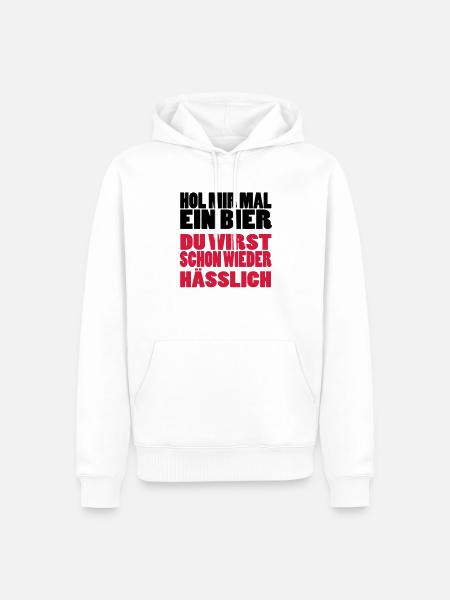 bier - Männer Premium Bio Hoodie - Weiß