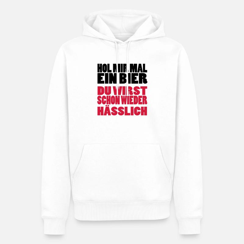 bier - Sweat à capuche Premium bio Homme - blanc