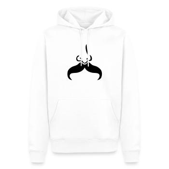 moustache mustache nez nose5 - Sweat à capuche Premium bio Homme - blanc - Devant - Nico (187cm)