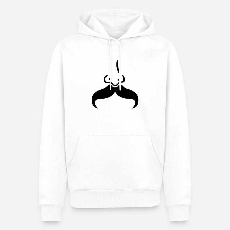 Schnurrbart Schnurrbart Nase nose5 - Männer Premium Bio Hoodie - Weiß