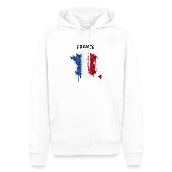 France Text Landkarte Flagge Graffiti - Männer Premium Bio Hoodie - Weiß - Vorne - Nico (187cm)