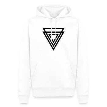 Hipster Triangle - Männer Premium Bio Hoodie - Weiß - Vorne - Nico (187cm)