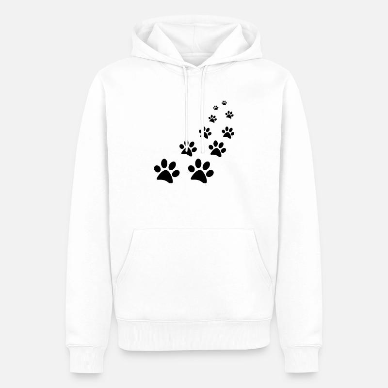 Pfoten - Männer Premium Bio Hoodie - Weiß