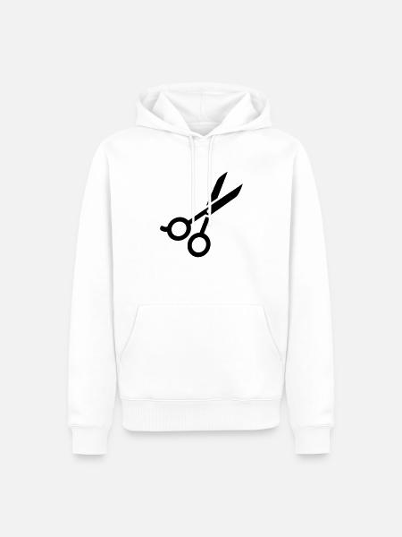 Ciseaux - Sweat à capuche Premium bio Homme - blanc